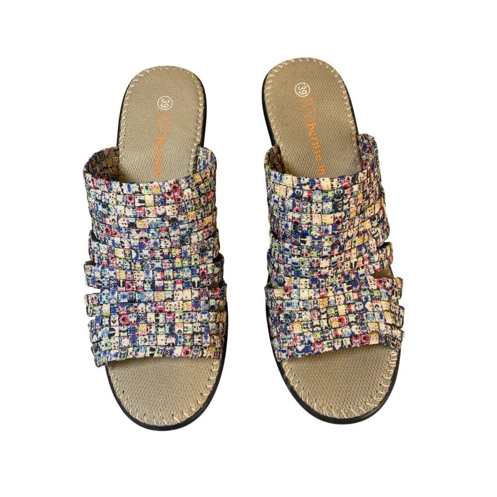 Bernie Mev Multi-Color Woven Elastic Wedge Sandal Shoes Women's EU 39 W's 8 - Picture 9 of 15
